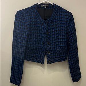 Dynamite Women's Black and Blue HoundsTooth Blazer